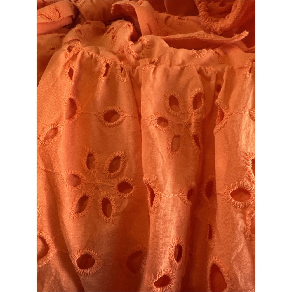 Eloquii Orange Tie Front eyelet Dress, Plus Size 20 - Picture 4 of 8